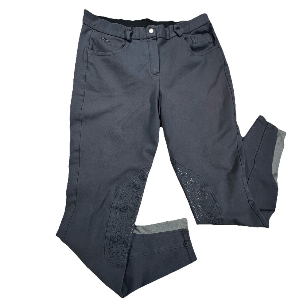 Piper by SmartPak Full Seat Breeches 32L Womens Gray Equestrian Riding Pants